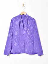 イギリス製 織柄 長袖ブラウス