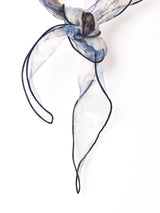 【2色展開】オーガンジー フラワー スカーフ