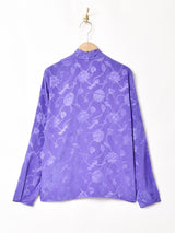 イギリス製 織柄 長袖ブラウス