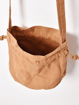 【2色展開】巾着 ショルダーバッグ キャメル