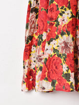 花柄 アシンメトリー フレアスカート