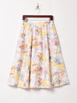 総柄 ビッグポケット フレアスカート