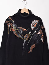 タートルネック ニットワンピース