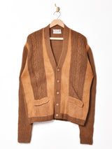 スエードデザイン ケーブルカーディガン