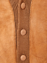 スエードデザイン ケーブルカーディガン