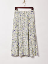 花柄 フロントボタン スカート