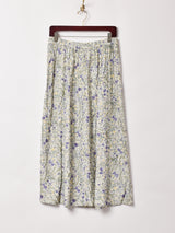 花柄 フロントボタン スカート