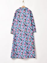 花柄 キルティング ロングコート