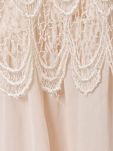 レースデザイン Vネック 長袖ワンピース