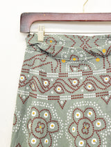 総柄 マキシ丈 ラップスカート