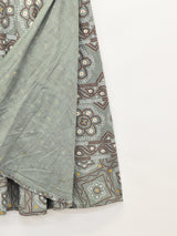 総柄 マキシ丈 ラップスカート