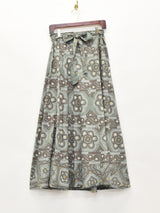 総柄 マキシ丈 ラップスカート