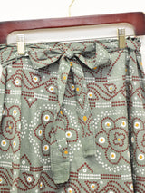 総柄 マキシ丈 ラップスカート