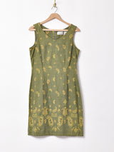 後染め ペイズリー柄 スリーブレスワンピース
