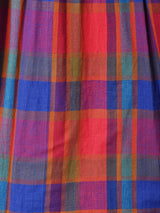 チェック バックボタン リーブレス ワンピース