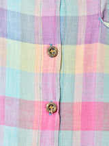 チェック フロントオープン スリーブレスワンピース