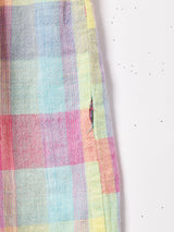 チェック フロントオープン スリーブレスワンピース