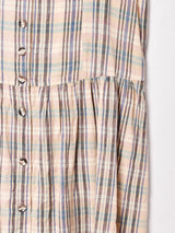 チェック フロントオープン スリーブレスワンピース