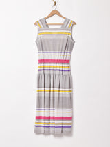 フランス製 ボーダー スリーブレスワンピース