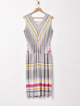 フランス製 ボーダー スリーブレスワンピース