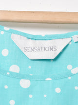 ドット柄 スリーブレスワンピース