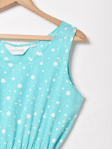 ドット柄 スリーブレスワンピース