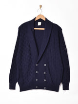 スクエア模様 ダブルボタンカーディガン