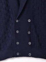 スクエア模様 ダブルボタンカーディガン