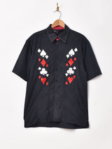 トランプ刺繍 ロカビリーシャツ