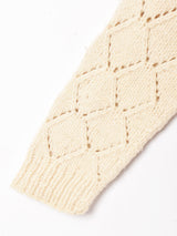 ダイヤモンド編み ニットコート