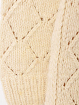 ダイヤモンド編み ニットコート