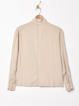 プリーツデザイン シルクブラウス