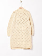 ダイヤモンド編み ニットコート