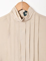 プリーツデザイン シルクブラウス