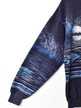 アメリカ製 ヘンリーネック アニマルプリントスウェットシャツ