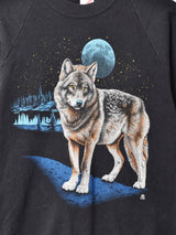 アメリカ製 オオカミプリント スウェットシャツ