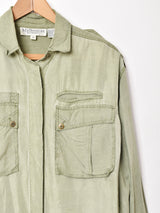 ビッグポケット 長袖 シルクシャツ