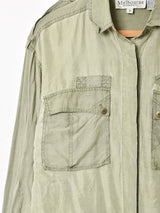 ビッグポケット 長袖 シルクシャツ