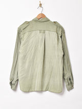 ビッグポケット 長袖 シルクシャツ