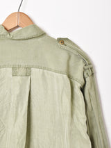 ビッグポケット 長袖 シルクシャツ