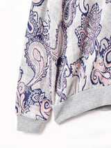 総柄 襟付きスウェットシャツ