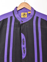 スタンドカラー バイカラー 半袖シャツ