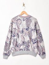 総柄 襟付きスウェットシャツ