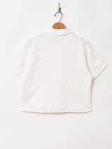 【2色展開】織り柄 チャイナボタン 半袖シャツ