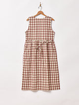 【2色展開】Elcaminoチェック柄 ノースリーブワンピース