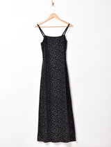 ラメ入り 小花柄 キャミソールベロアワンピース