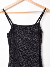 ラメ入り 小花柄 キャミソールベロアワンピース