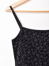 ラメ入り 小花柄 キャミソールベロアワンピース