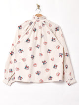 Emerald Motel チロリアン柄  フリルカラー コットンリネン 長袖ブラウス