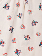 Emerald Motel チロリアン柄  フリルカラー コットンリネン 長袖ブラウス